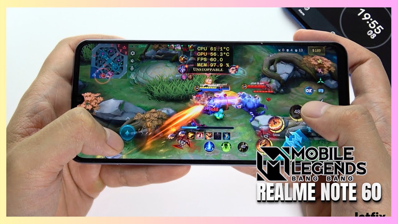 Realme Note 60 Mobile Legends Gaming test MLBB | Unisoc Tiger T612, 90Hz Display