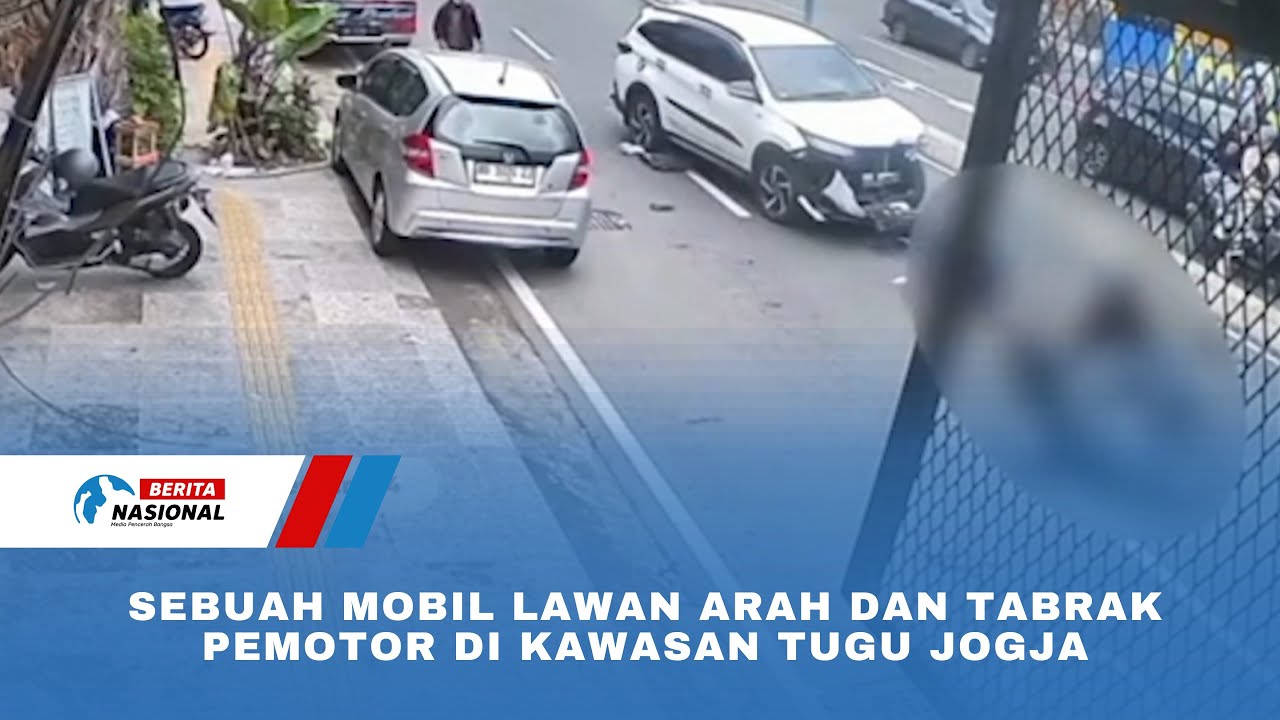 Sebuah Mobil Lawan Arah dan Tabrak Pemotor di Kawasan Tugu Jogja