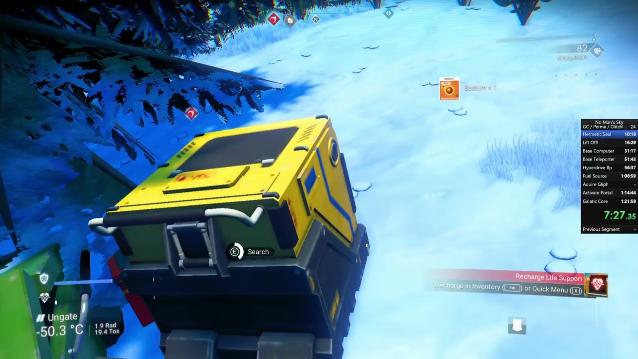 No Man's Sky Speedrun - Galaxy Center / Permadeath / Glitchless 1:09:38
