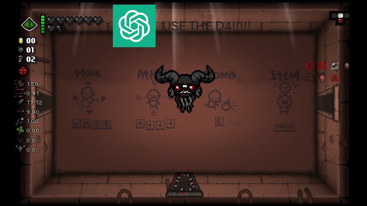 The Binding Of Isaac Except AI Makes My Decisions