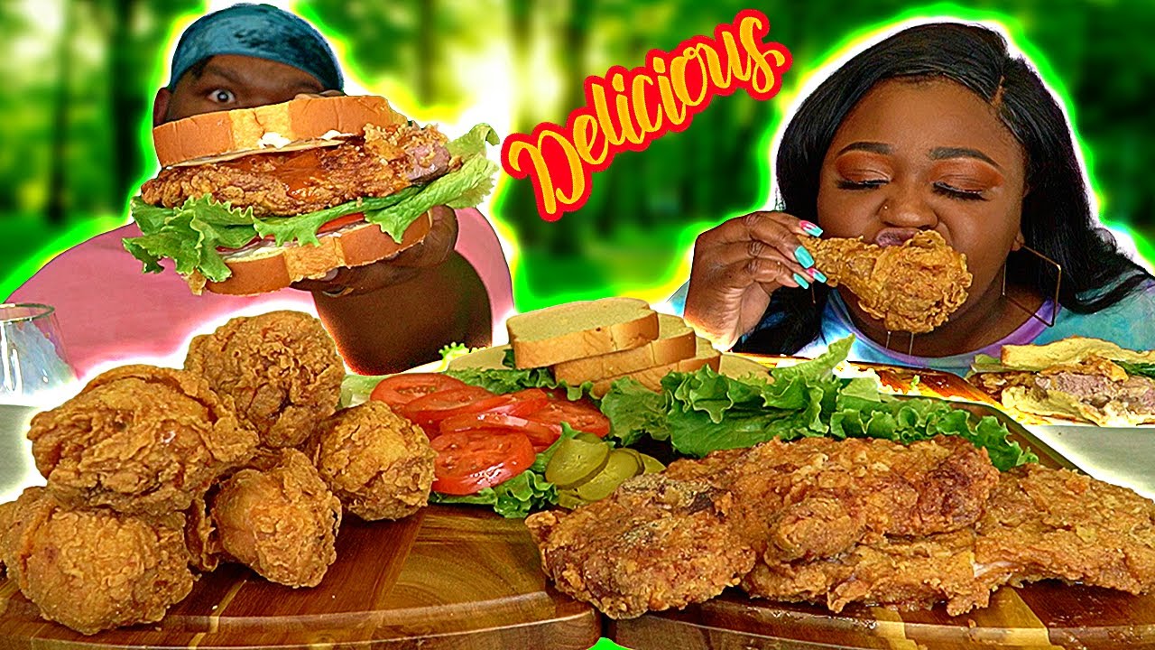 COUNTRY FRIED PORK CHOP SANDWICHES AND CHICKEN LEGS!!! | HASHTAG THE CANNONS | MUKBANG EATING SHOW