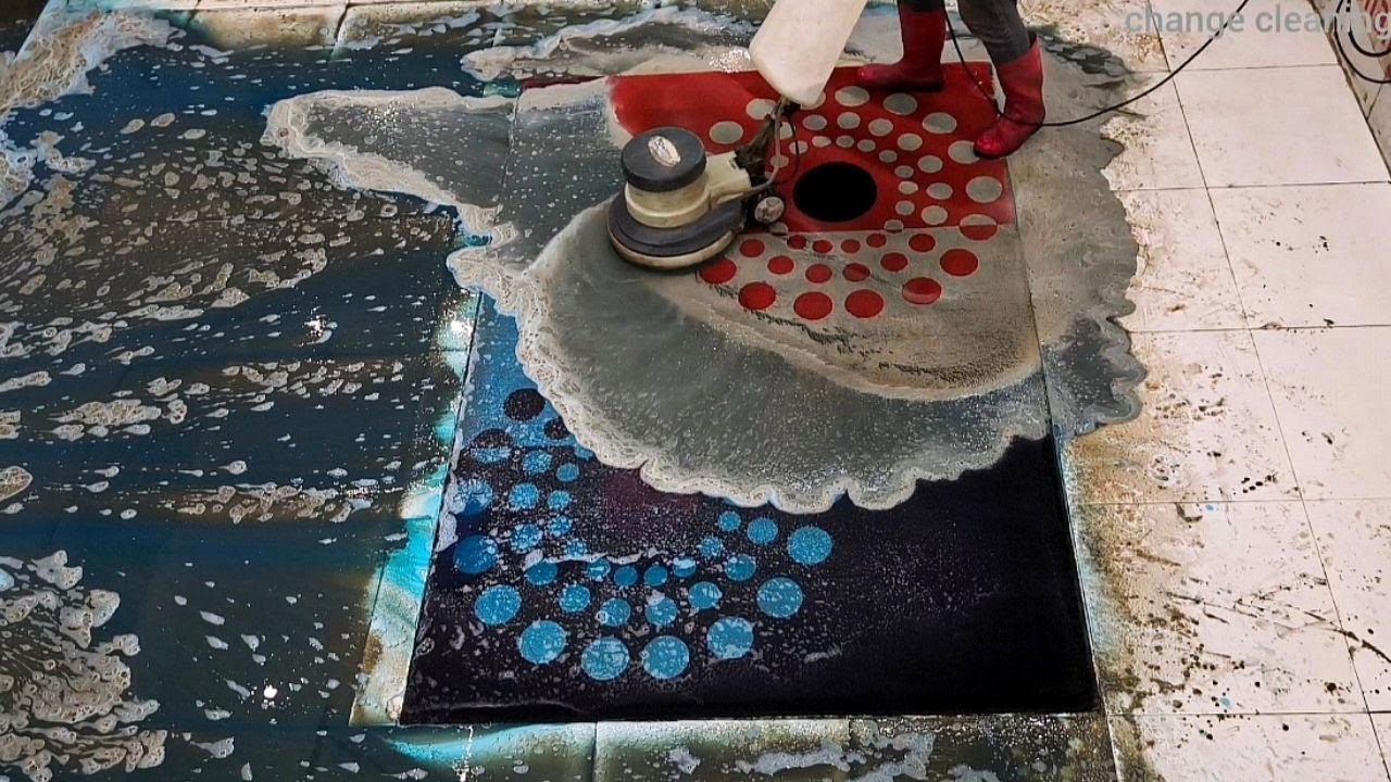 Awesome pattern beautiful dirty carpet cleaning satisfying ASMR