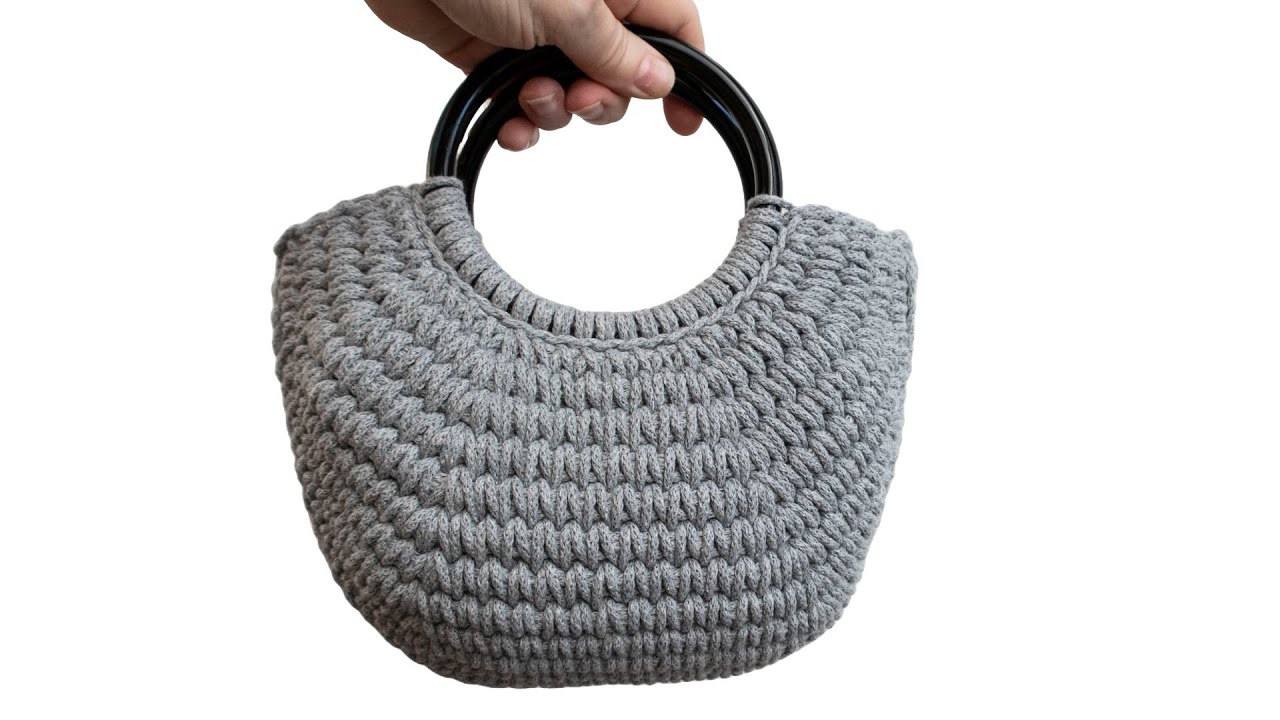 Part 2 of 2, Crochet Tutorial, Cleopatra Handbag, 3mm Braided Cotton Cord, LEFT Hand