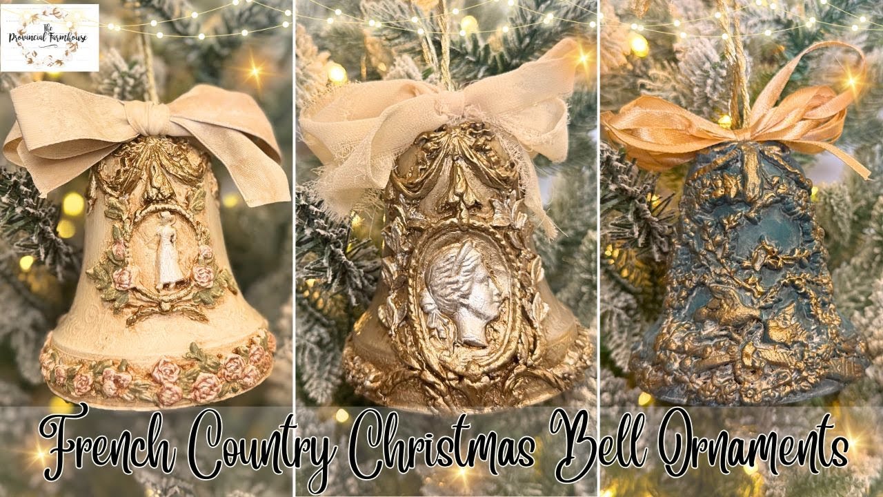 French Country Christmas Bell Ornaments | Using Redesign Moulds | Upcycle Christmas Decorations