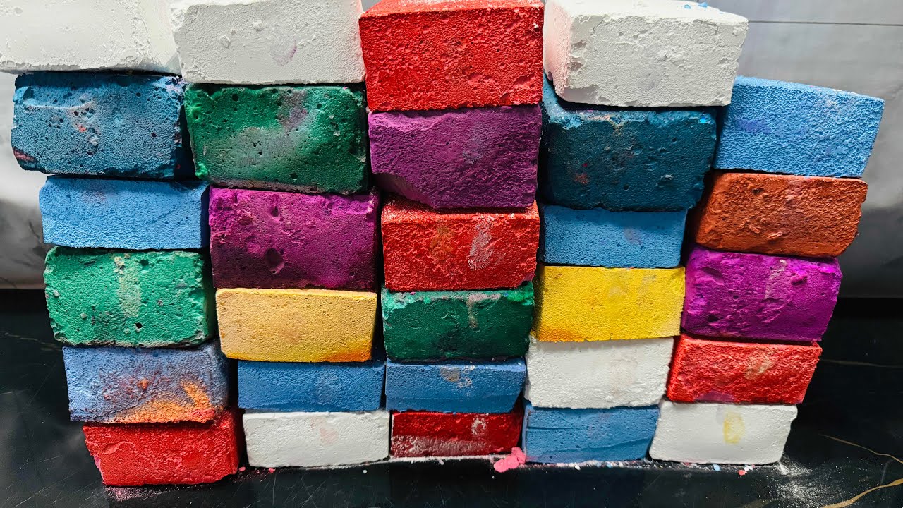 Satisfying Chalk ASMR Crushing | CC Dyed Chalk Reform  