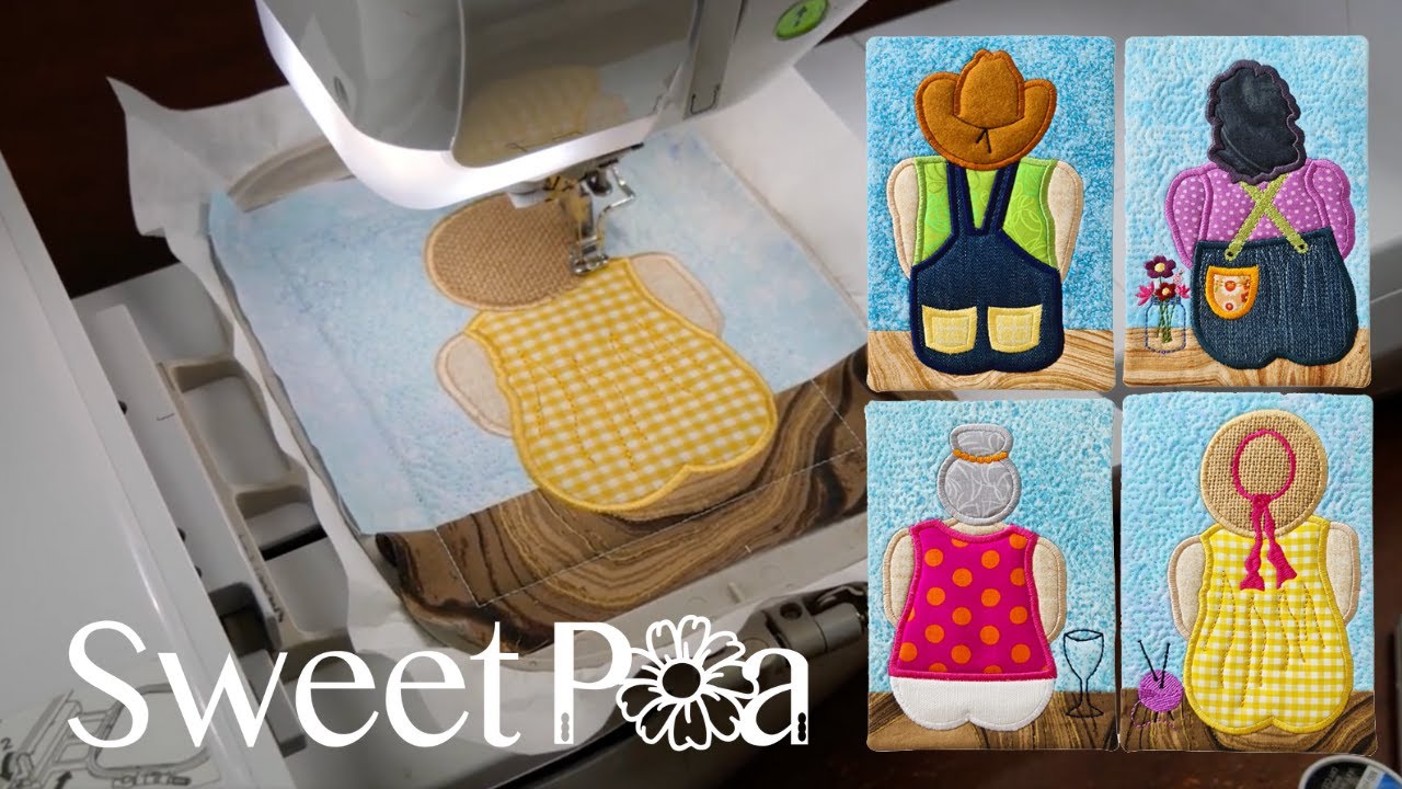 How to Embroider a Mug Rug In The Hoop.Old Friends Mug Rug Machine Embroidery Tutorial