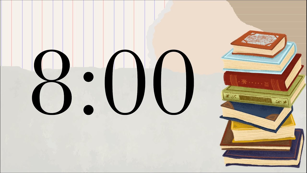 8 Minute Reading Timer (Piano Tones at End)