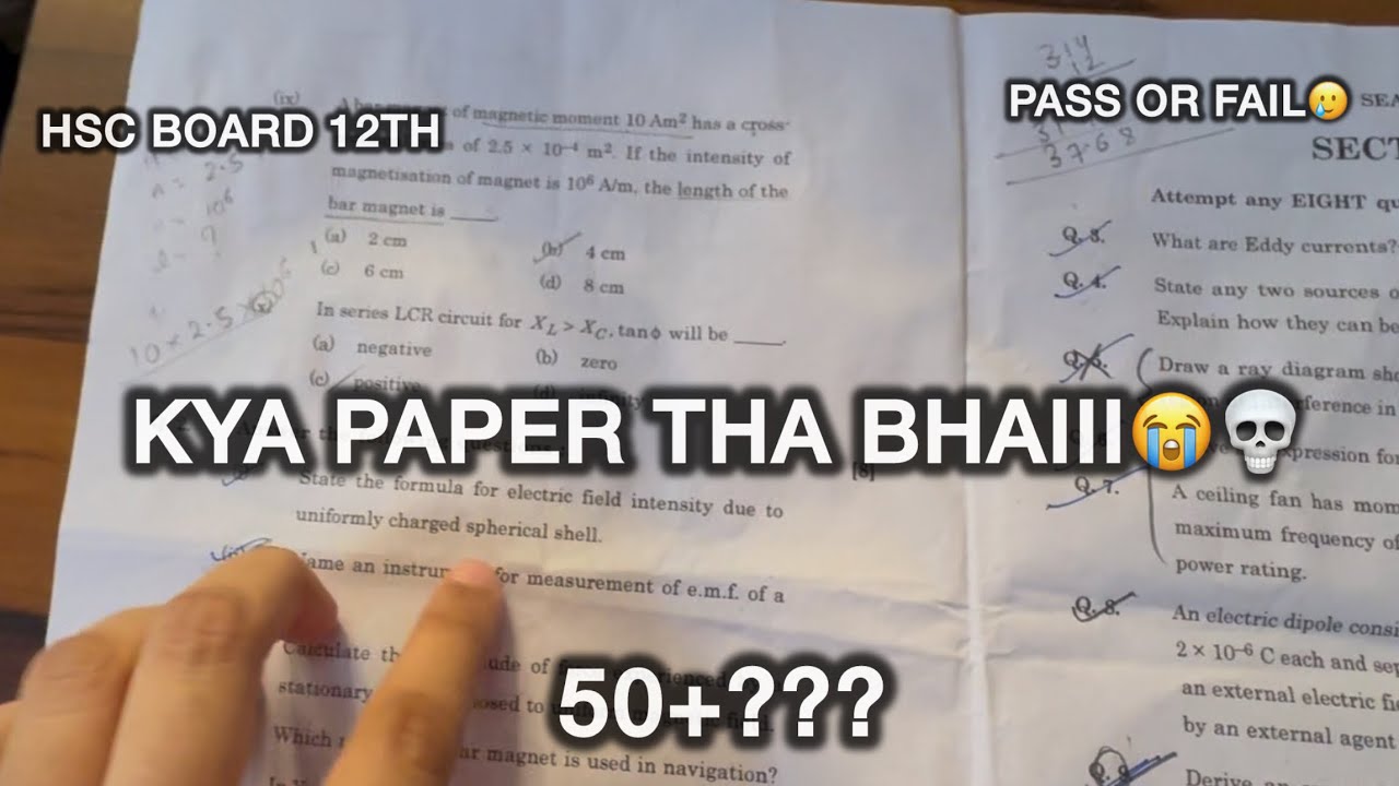 PAPER THA BHAII😭💀Maharashtra board class 12th  