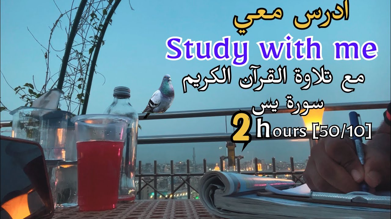 🎓 ادرس مع طالب السجاج 🤓 | جلسة تركيز بطريقة بومودورو 50/10 مع تلاوة قرآنية (سورة يس) | Study With Me