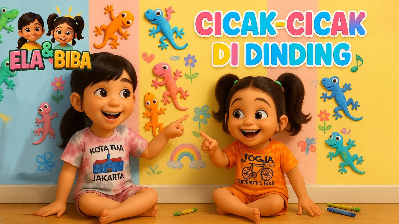 Cicak Cicak di Dinding 🦎 - Ela & Biba | Lagu Anak Indonesia 3D Lucu dan Ceria #elabiba