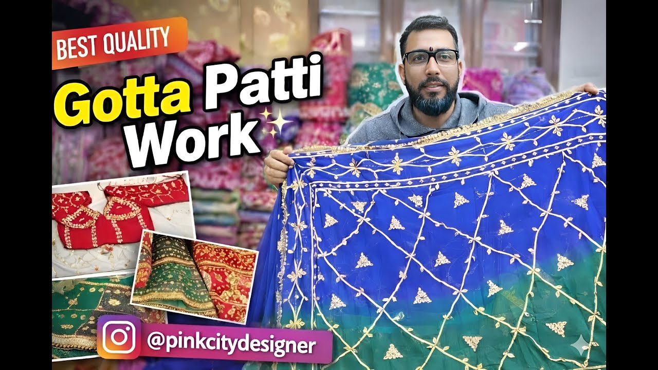 Trending gota patti saree, Free shipping, Best Deal, Latest trending saree 2026, Pink City Designer,