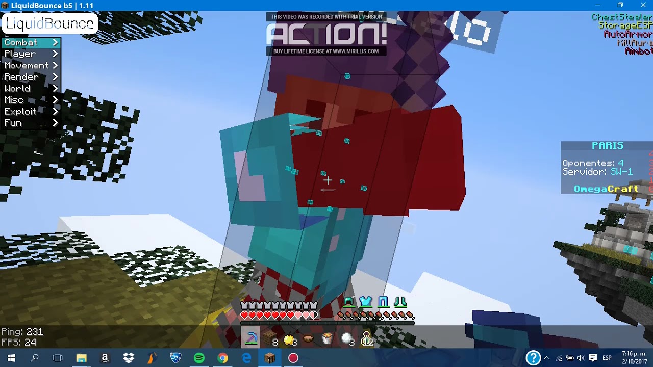 Usando Hacks en Minecraft 1.11