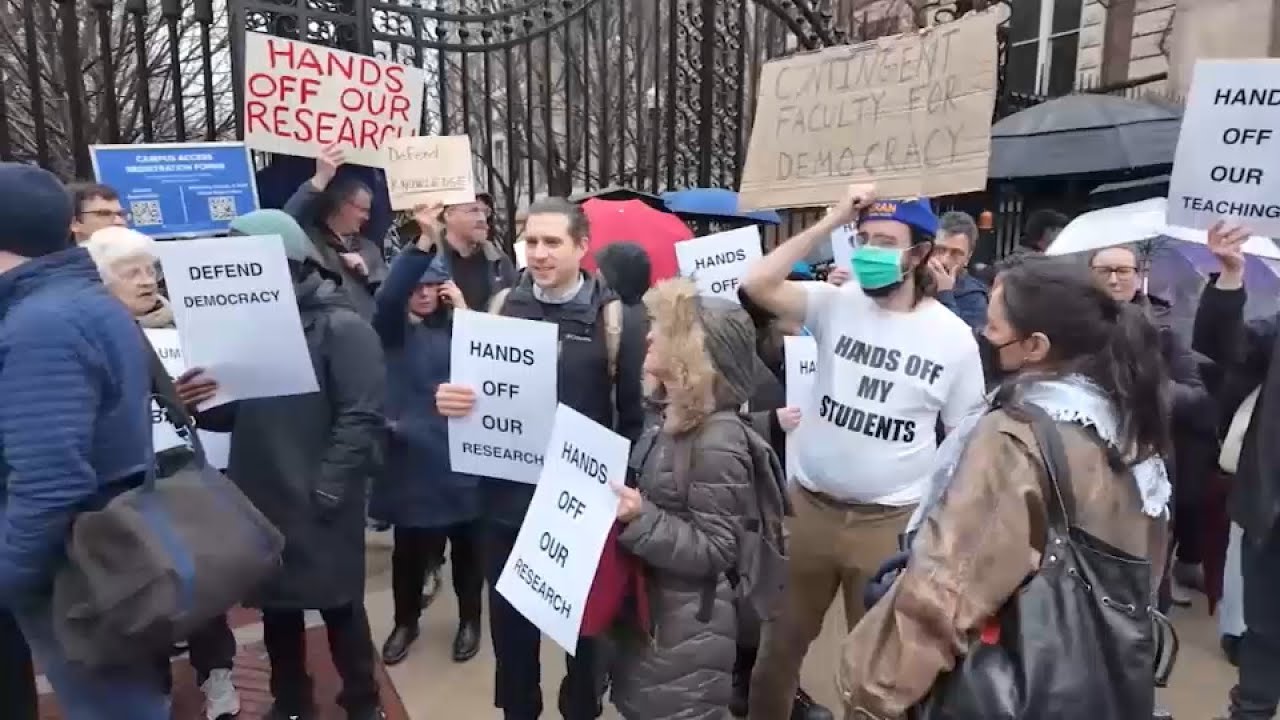 Columbia professors rally against university's concessions to Trump as students return to campus
