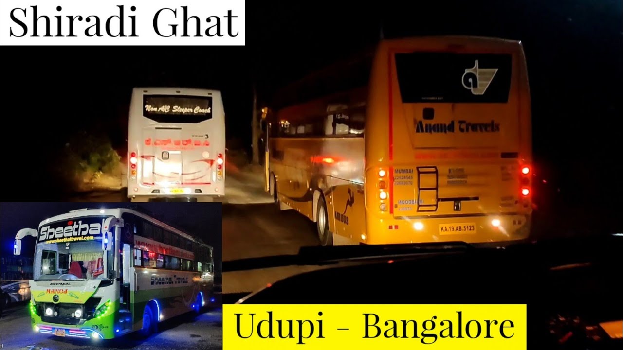 UDUPI TO BANGALORE BUS JOURNEY BY #SHEETHAL TRAVELS #BHARATBENZ BUS | CABIN RIDE | SHIRADI GHAT🔥🚌