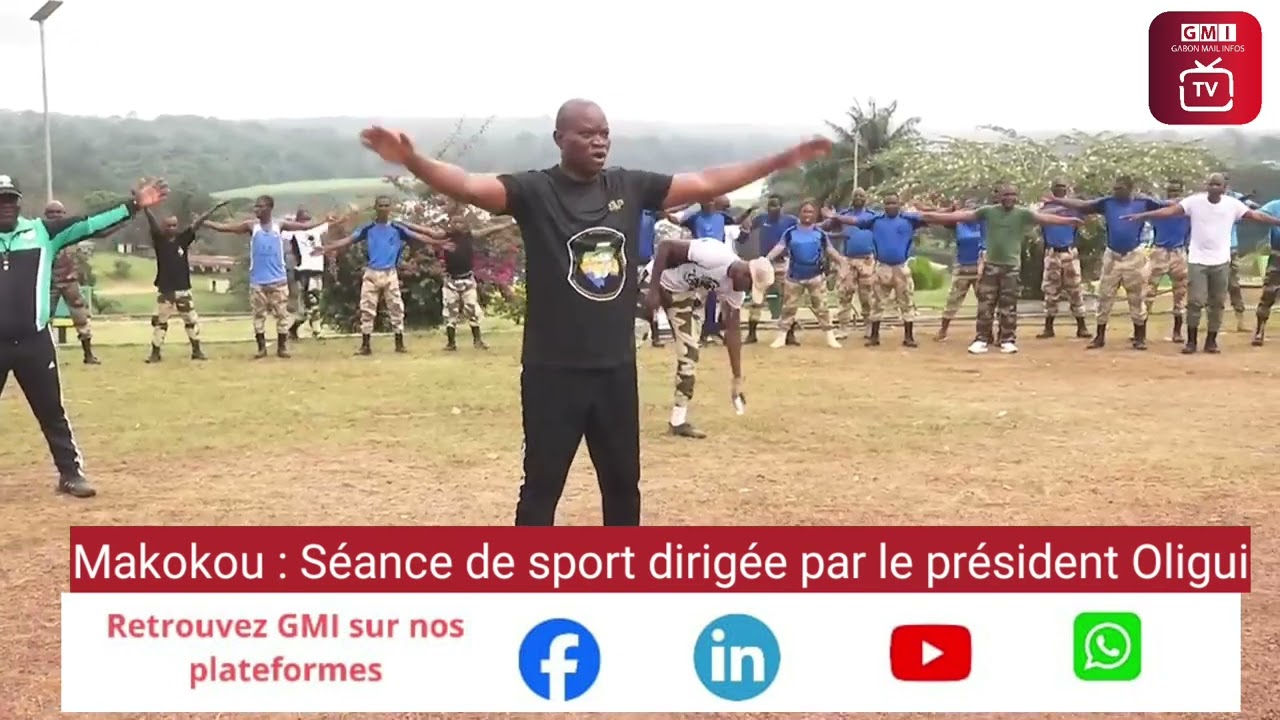 Makokou : Séance de sport dirigée par le Président Oligui Nguema