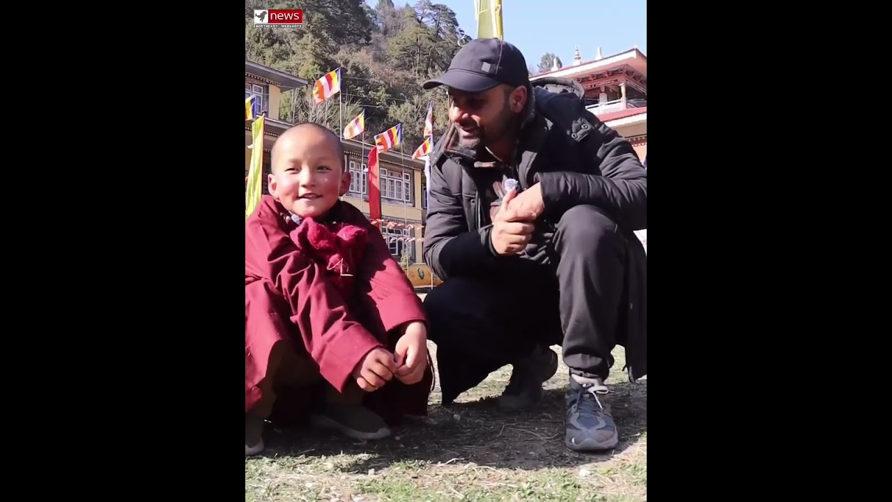 How does a young monk spend his day in Lachen Monastery?