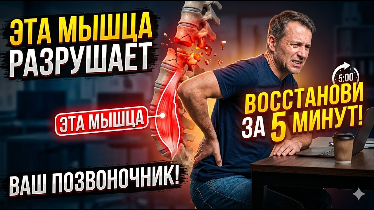 ЭТА МЫШЦА РАЗРУШАЕТ ВАШ ПОЗВОНОЧНИК! Как восстановить её за 5 минут