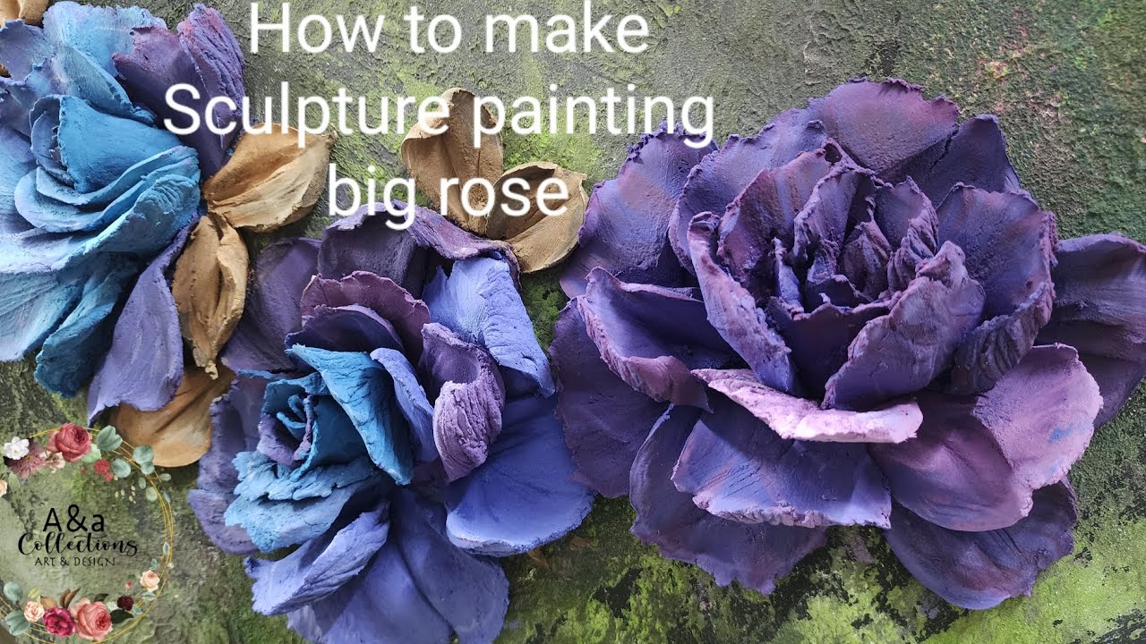 Sculpture painting big sized rose, How to make rose with sculpture paste.