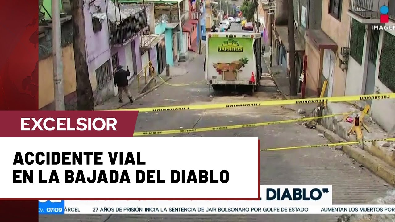 Así quedó la zona en la que chocó camión de refrescos en la Bajada del Diablo