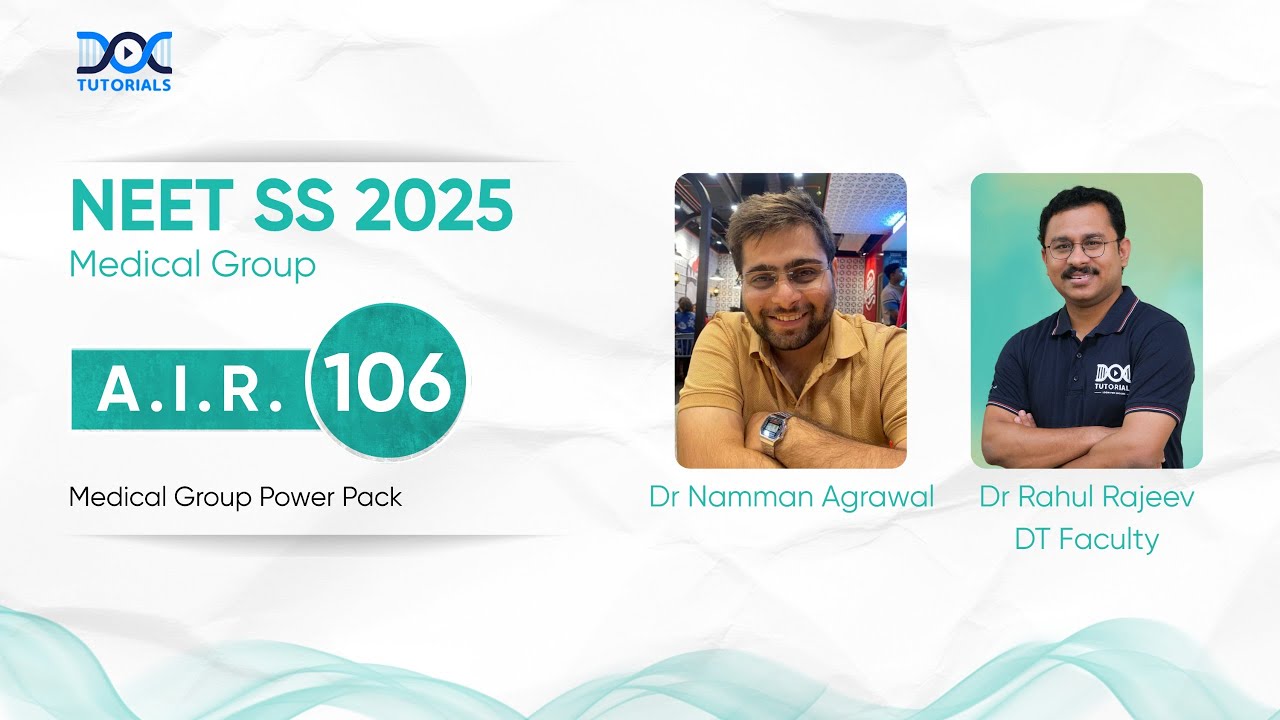 NEET SS 2025 Medical Group Rank 106 - Dr Namman Agrawal's Success Story | Dr Rahul Rajeev