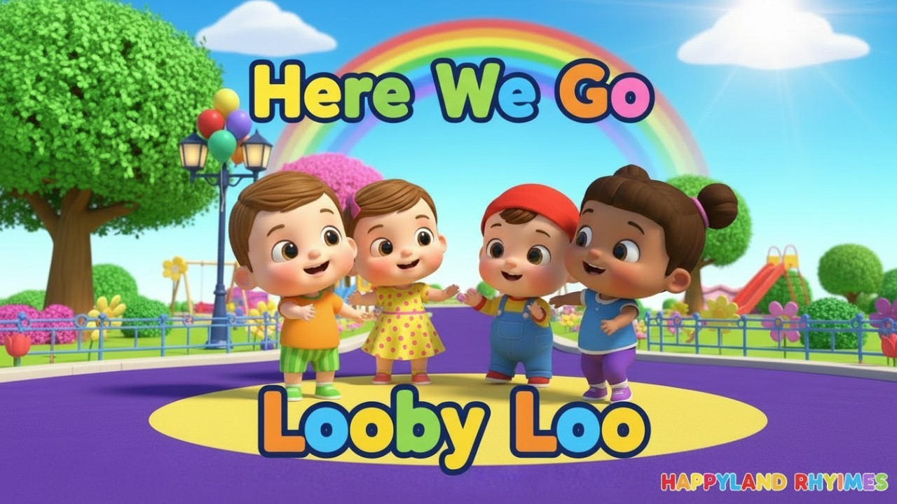 Here We Go Looby Loo 🎶 | Fun Dance & Action Song for Kids | HAPPYLAND RHYMES
