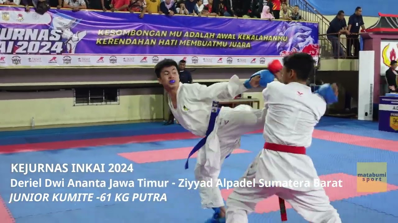 KEJURNAS INKAI 2024 | Deriel Dwi Ananta VS Ziyyad Alpadel | JUNIOR KUMITE -61 KG PUTRA