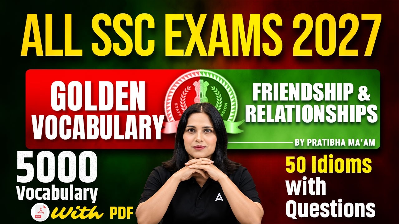 Vocabulary for All SSC Exams 2026 | 5000 Vocabulary for SSC CGL/CHSL/MTS Exams | Pratibha Mam