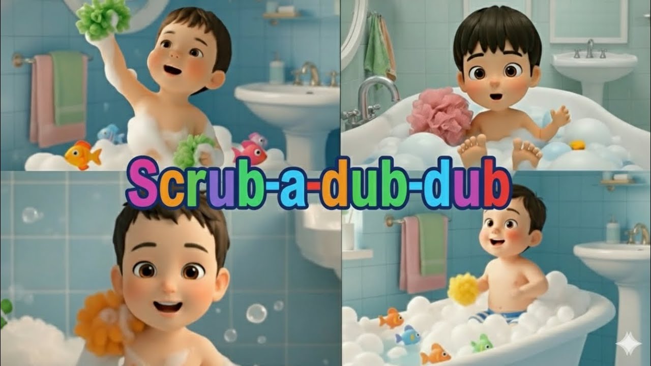 Bath Time Washing Song | Scrub-a-dub-dub | Nursery Rhyme | Kid's Music | 신나는 목욕 놀이 동요 | 아기목욕송 | 유아동요