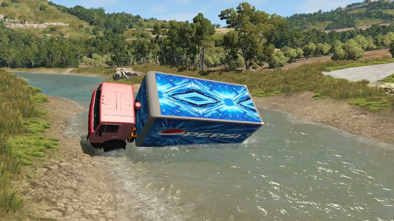 Trucks vs Rivers - BeamNG Drive