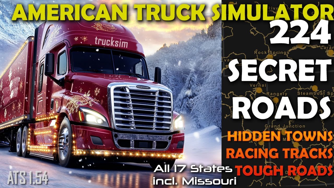 All Hidden Roads in ATS (incl. Missouri) 224 Secret Roads, Towns and Easter eggs 2025. ATS 1.54