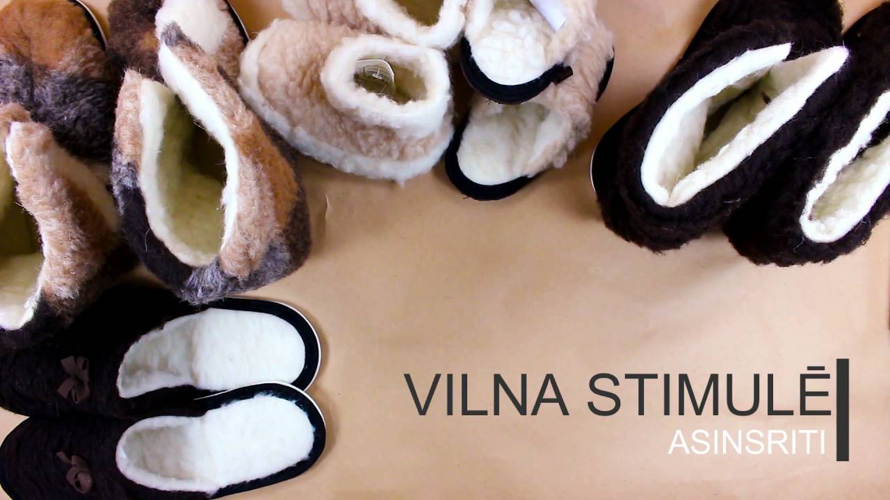LATVIJAS DIZAINS - dabīgās aitas vilnas čības un zābaciņi