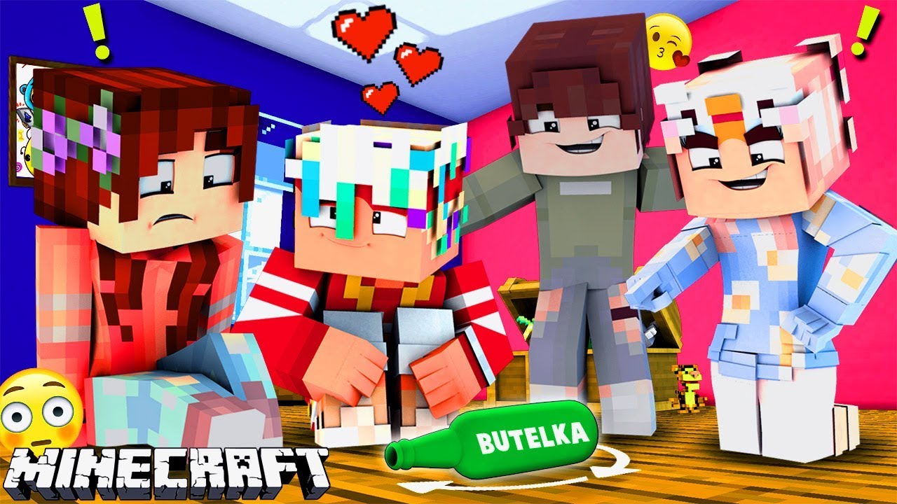 ⭐GRAMY W BUTELKĘ! *Czy Lili pocałuje Kacpra?!* - MINECRAFT RODZINKA