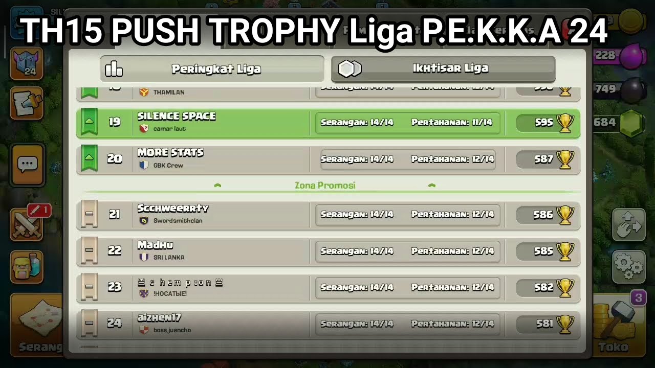 TH15 Push Trophy Liga P.E.K.K.A 24 | Clash of clans gameplay