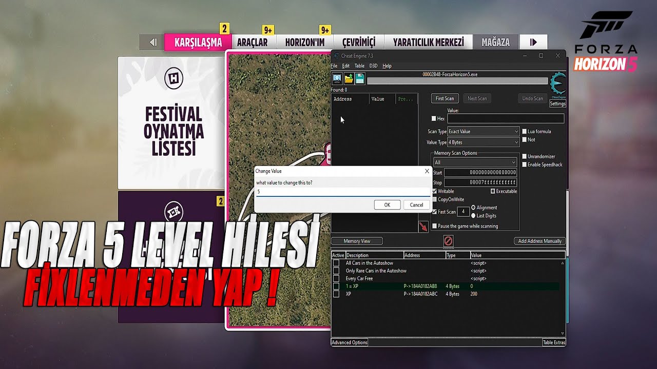 FORZA HORİZON 5 PARA VE LEVEL HİLESİ BAN RİSKİ YOK ! (FİXLENMEDEN YAP)