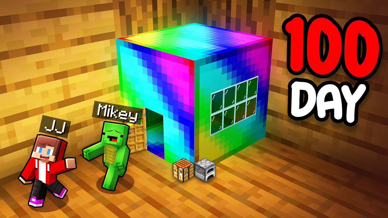 Mikey and JJ Survive 100 Days inside OP Block in Minecraft (Maizen)