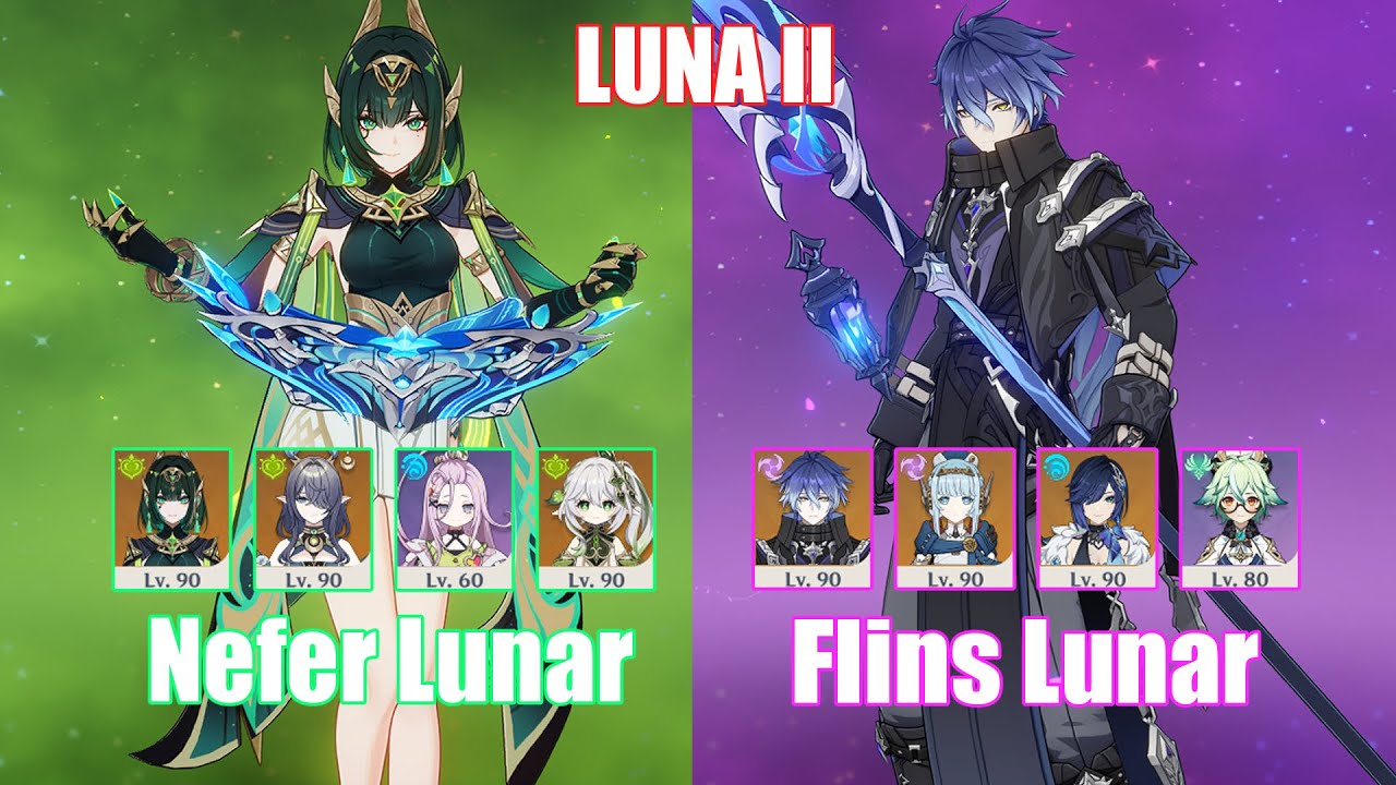 C0 Nefer Lunar & C0 Flins Lunar | Spiral Abyss Luna II | Genshin Impact