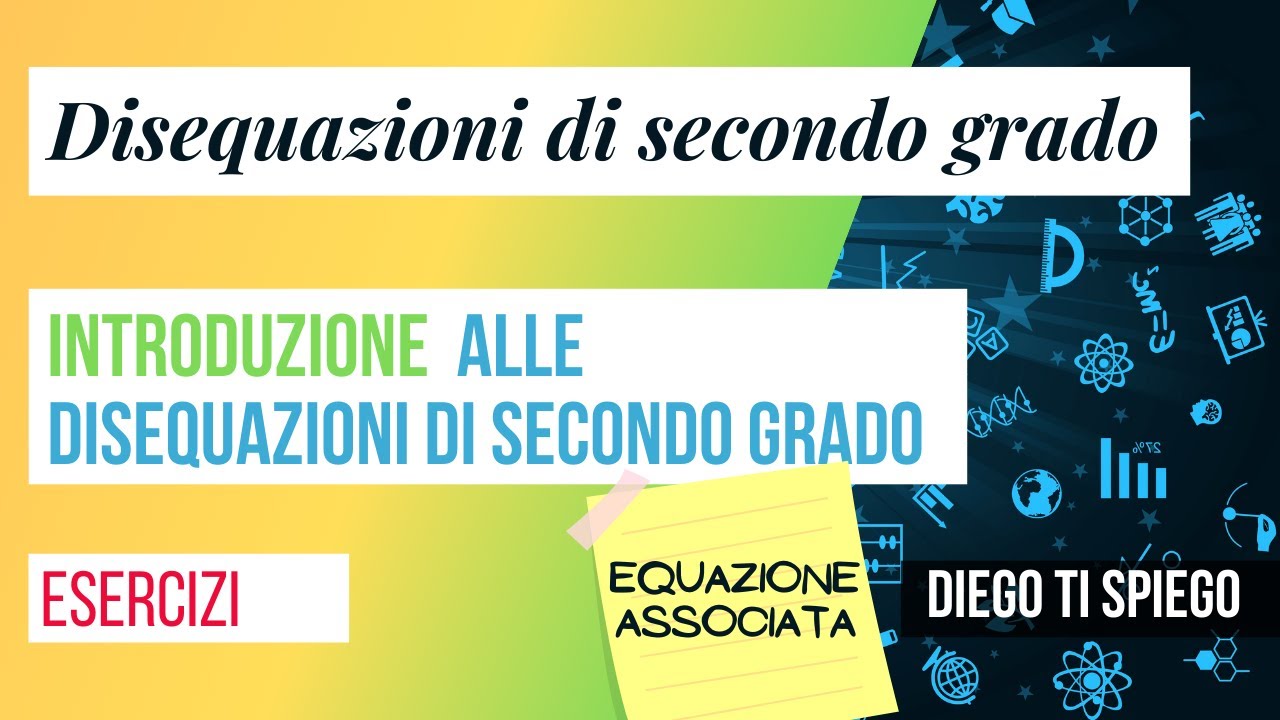 Le DISEQUAZIONI DI SECONDO GRADO: introduzione ed equazione associata