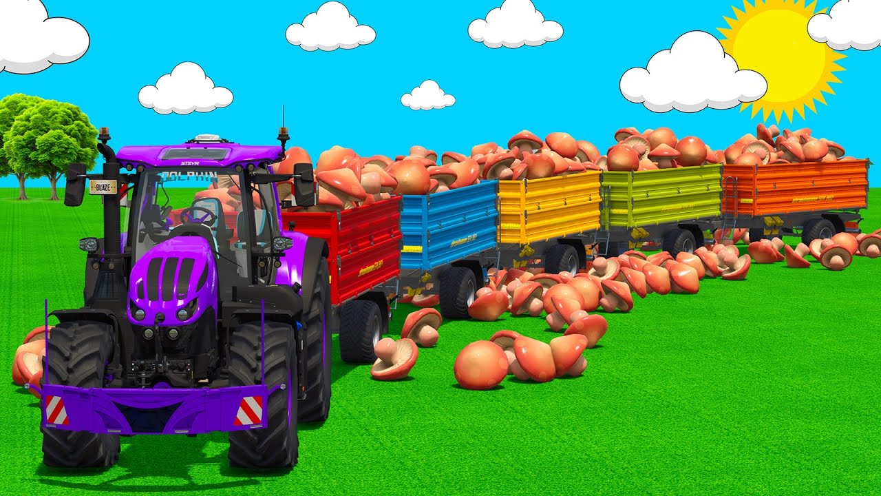 LOAD MUSHROOMS & TRANSPORT WITH STEYR TRACTORS - Farming Simulator 25