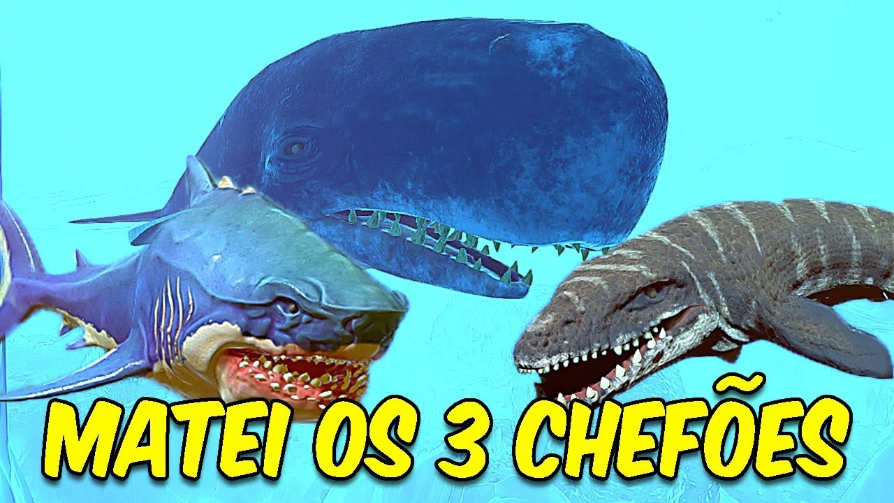 MATANDO O MEGALODON, MOSASAURUS E A MOBYDICK | Feed and Grow: Fish