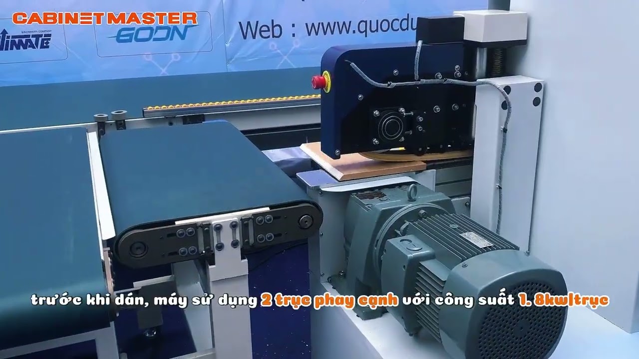 Máy Dán Cạnh Full Chức Năng Chuyên Dán Cửa Kết Hợp Băng Tải Dây Đai - MICHAEL 4CR B