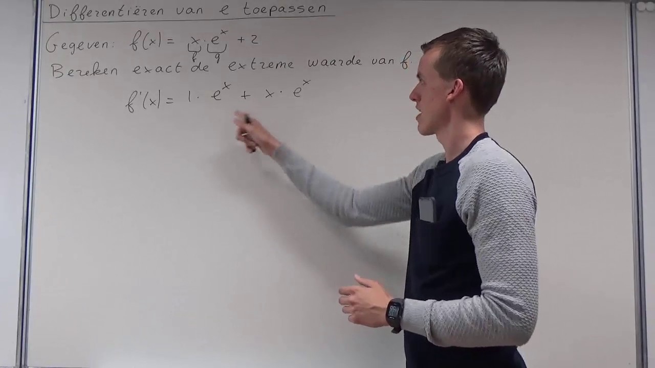 Toepassen van differenti&euml;ren van 'e' (VWO wiskunde B)