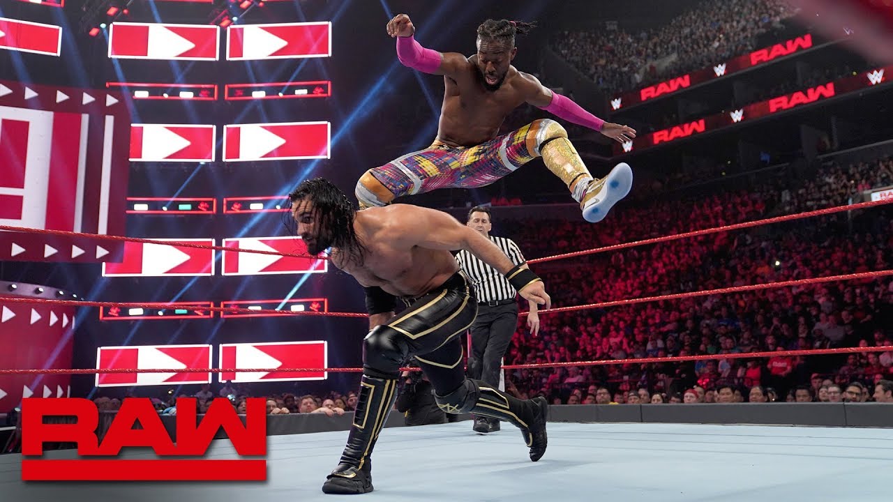 Роллинс против Кингстона &mdash; матч &laquo;Чемпион Вселенной против чемпиона WWE&raquo;: Raw, 8 апреля 2019 г.