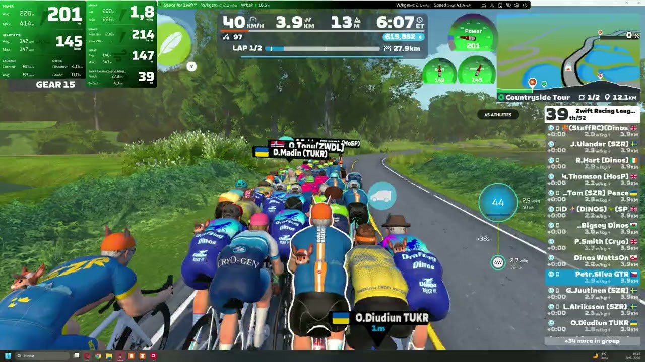 Zwift Racing League: Redline Rally - Open Lime Dev League Division1 C cat. not my favourite climb!!!