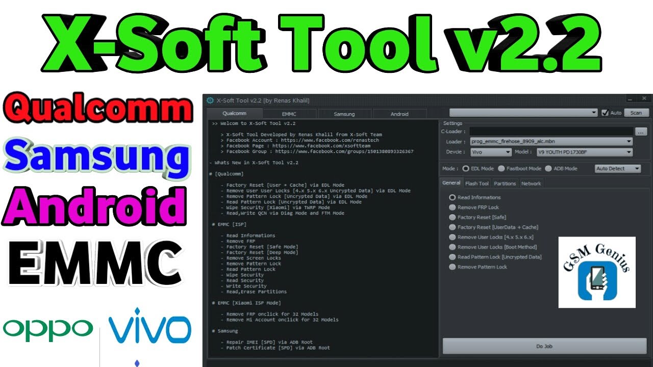 X-Soft Tool V2.2 Latest Update 2020 Qulcomm,Samsung,EMMC,Android workING.