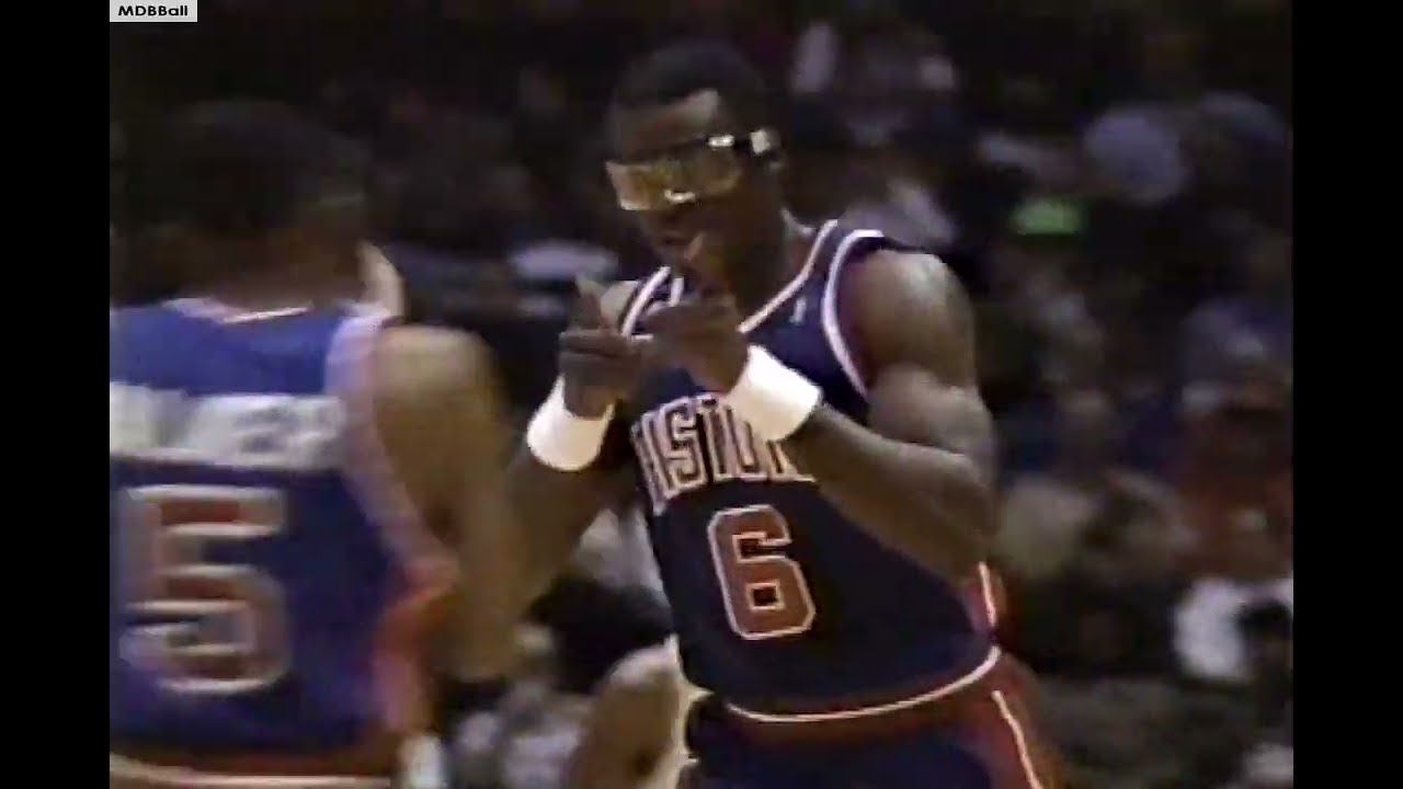 Orlando Woolridge (RIP) Highlights (Dunks On Olajuwon!) - Pistons @ Rockets 1992