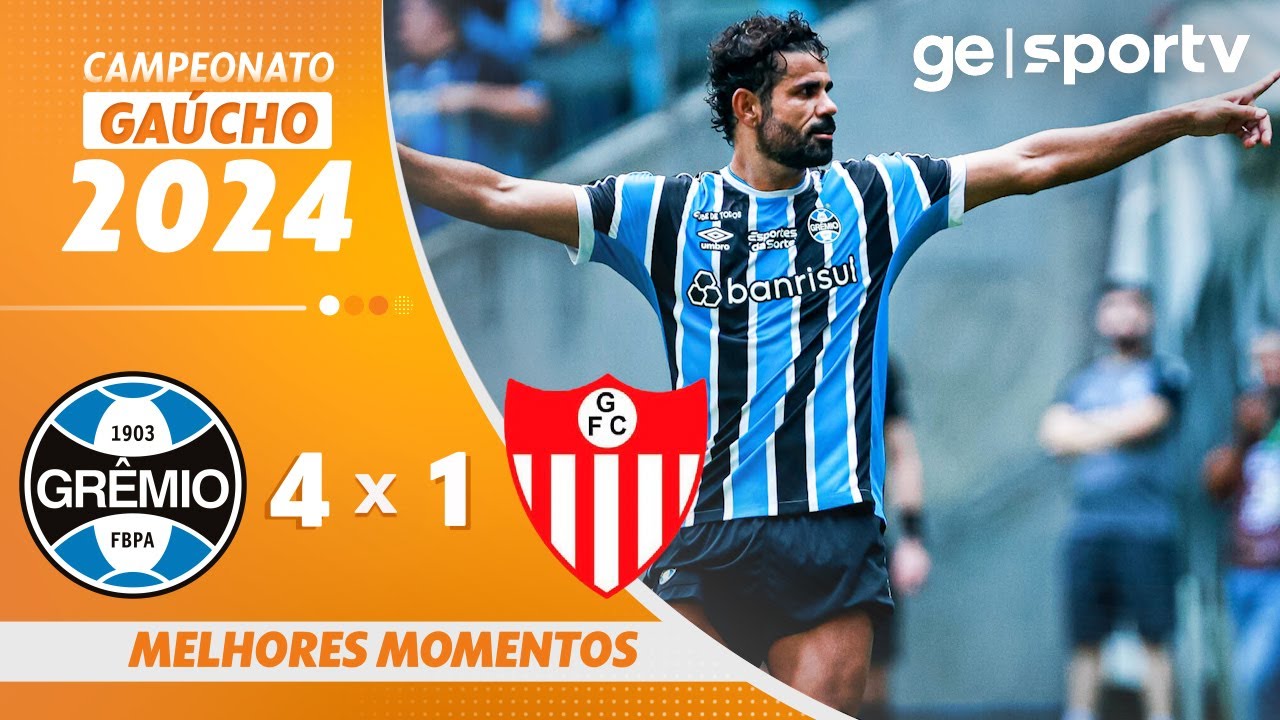 GRÊMIO 4 X 1 GUARANY DE BAGÉ  | MELHORES MOMENTOS | CAMPEONATO GAÚCHO 2024 | ge.globo