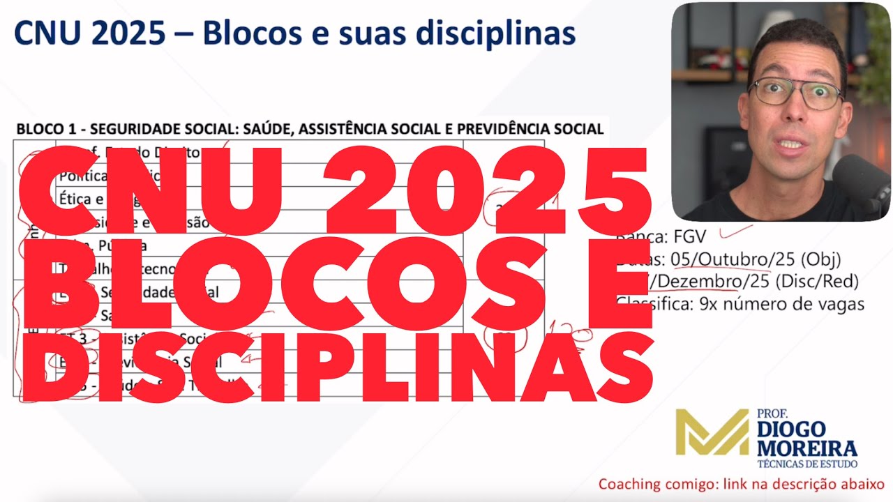 CNU 2025: confira as disciplinas de cada bloco