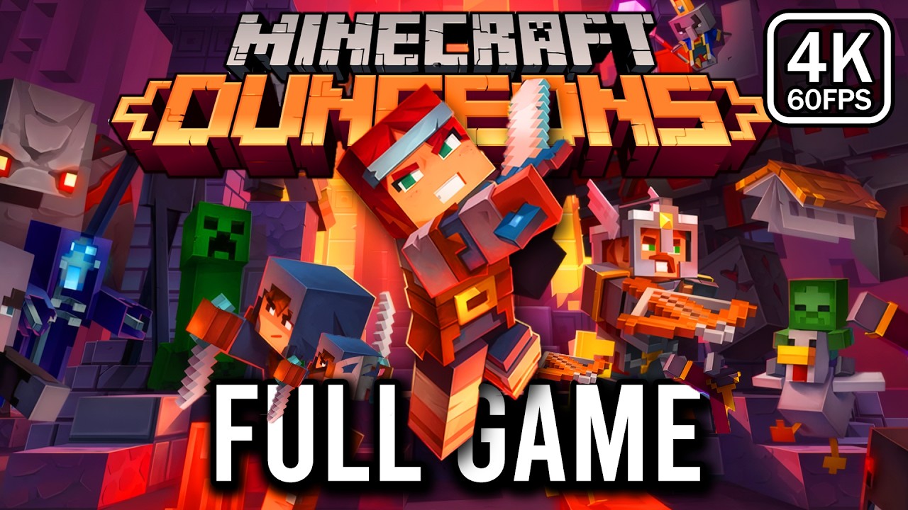 Minecraft Dungeons - FULL GAME Walkthrough (4k 60fps) - No Commentary