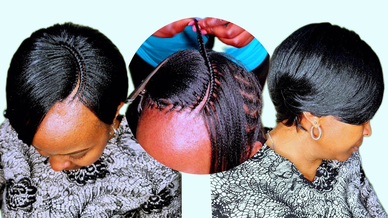 MOST BEAUTIFUL QUICK AND EASY SIDE PARTING TREE CORNROWS N WEAVE/ BOB WEAVE TUTORIAL 😍