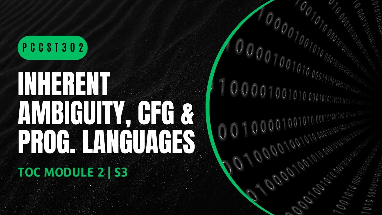 Inherent Ambiguity, CFG & Prog Languages | PCCST302 | TOC MODULE 2 | KTU | 2024 Scheme | Anna Thomas